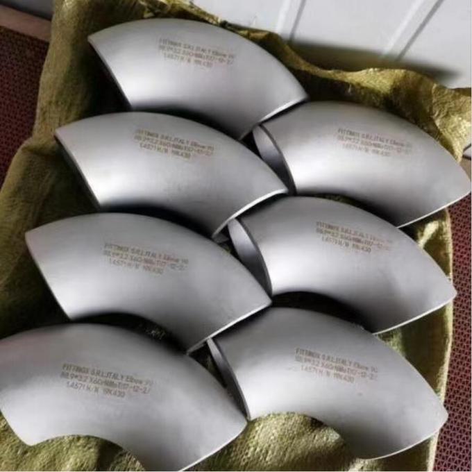 METAL B363-WPT12 SMLS LR BW ASME-B16.9 SCH80 1" Fittings pipa stainless steel 90 Radius panjang derajat siku 2