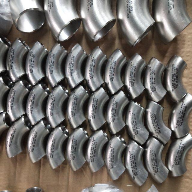 METAL B363-WPT12 SMLS LR BW ASME-B16.9 SCH80 1" Fittings pipa stainless steel 90 Radius panjang derajat siku 3
