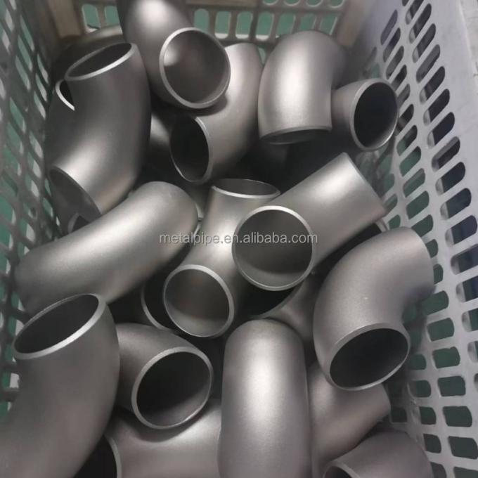 Metal Tembaga Nikel Fitting ASME B36.19 LR/SR 2inch Sch10s 90 derajat siku pipa Fitting 3
