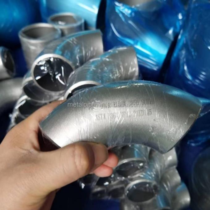 Metal Tembaga Nikel Fitting ASME B36.19 LR/SR 2inch Sch10s 90 derajat siku pipa Fitting 0