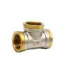 Disesuaikan Kuningan Tembaga Perempuan 3 Way Threaded Equal Tee Pipe Fitting